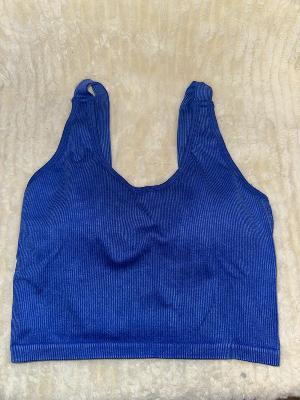 90 Degree By Reflex Royal Blue Ribbed Scoop Sports Bra